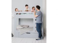 Ліжко двоярусне IndigoWood Cubed із ящиком gray 190x90см